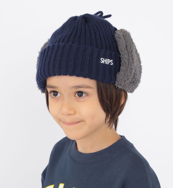 SHIPS KIDS「SHIPS KIDS:フェイクファー フラップ ワッチ」|ニット帽|