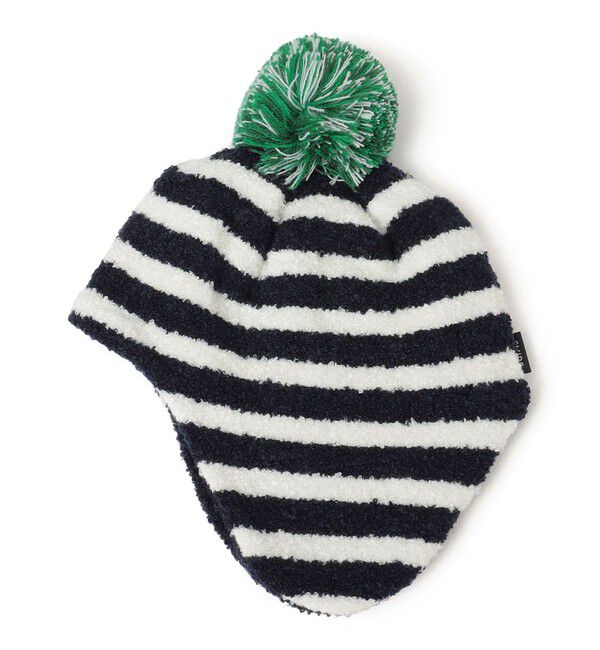SHIPS KIDS「SHIPS KIDS:ベビー ふわもこ ボーダー ニットキャップ」|ニット帽|ネイビー