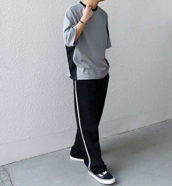 SHIPS any「SHIPS any:〈洗濯機可能〉リブ パネル スポーティー ジャージー Tシャツ◇」|Tシャツ・カットソー|