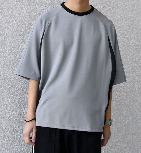 SHIPS any「SHIPS any:〈洗濯機可能〉リブ パネル スポーティー ジャージー Tシャツ◇」|Tシャツ・カットソー|