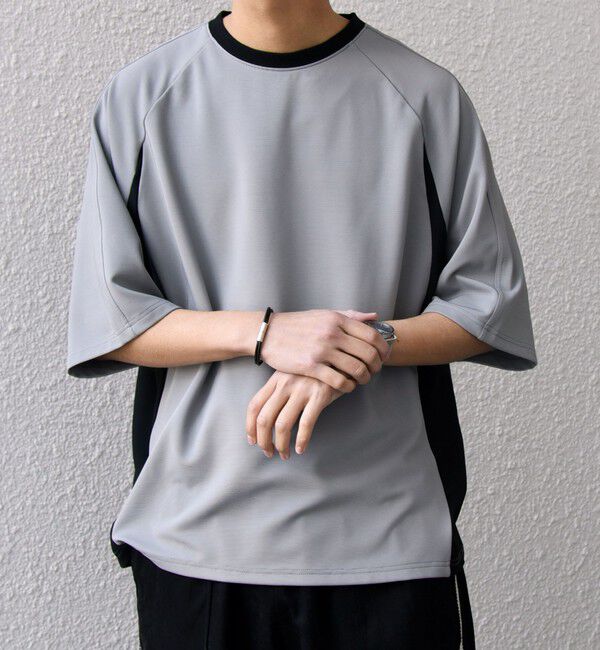 SHIPS any「SHIPS any:〈洗濯機可能〉リブ パネル スポーティー ジャージー Tシャツ◇」|Tシャツ・カットソー|