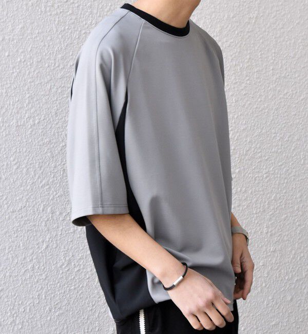 SHIPS any「SHIPS any:〈洗濯機可能〉リブ パネル スポーティー ジャージー Tシャツ◇」|Tシャツ・カットソー|