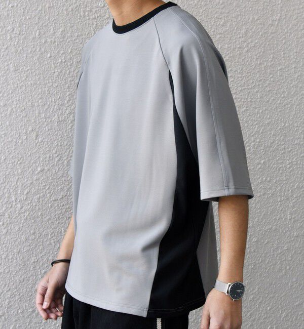 SHIPS any「SHIPS any:〈洗濯機可能〉リブ パネル スポーティー ジャージー Tシャツ◇」|Tシャツ・カットソー|