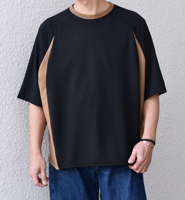 SHIPS any「SHIPS any:〈洗濯機可能〉リブ パネル スポーティー ジャージー Tシャツ◇」|Tシャツ・カットソー|