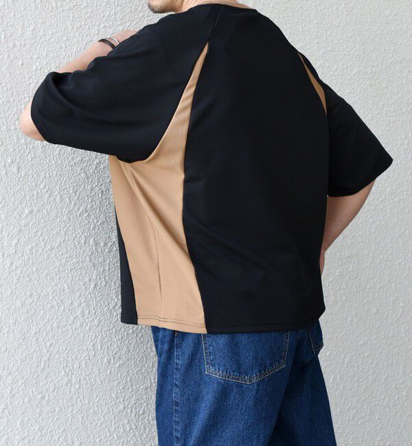 SHIPS any「SHIPS any:〈洗濯機可能〉リブ パネル スポーティー ジャージー Tシャツ◇」|Tシャツ・カットソー|