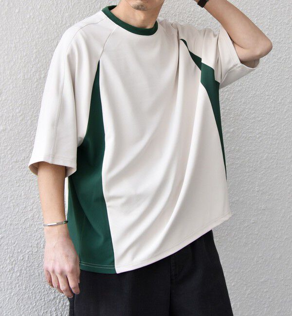 SHIPS any「SHIPS any:〈洗濯機可能〉リブ パネル スポーティー ジャージー Tシャツ◇」|Tシャツ・カットソー|