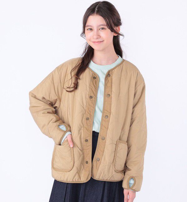 SHIPS KIDS「SHIPS KIDS:140～160cm/〈洗濯機可能〉ボア&times;キルティング リバーシブル ブルゾン」|ブルゾン・スタジャン|