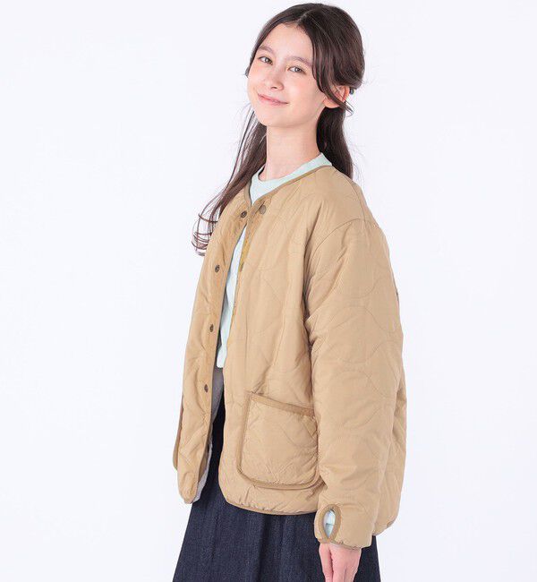 SHIPS KIDS「SHIPS KIDS:140～160cm/〈洗濯機可能〉ボア&times;キルティング リバーシブル ブルゾン」|ブルゾン・スタジャン|