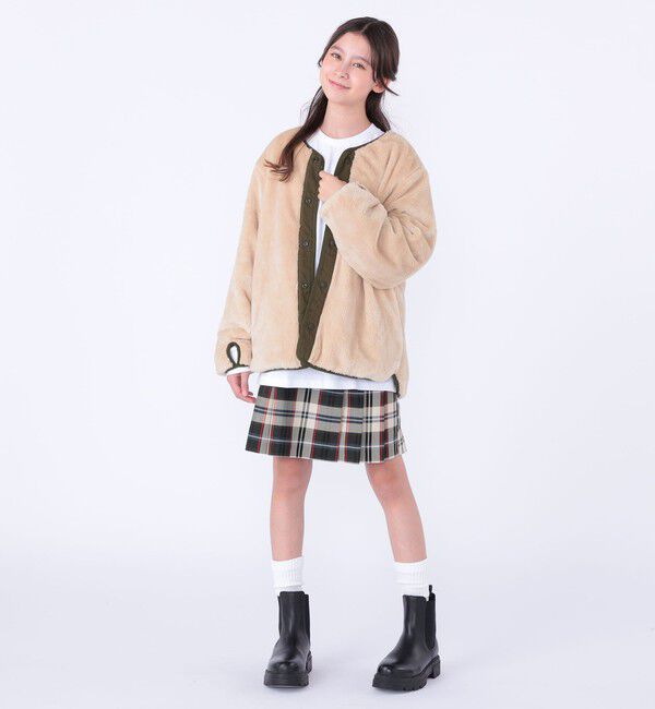 SHIPS KIDS「SHIPS KIDS:140～160cm/〈洗濯機可能〉ボア&times;キルティング リバーシブル ブルゾン」|ブルゾン・スタジャン|