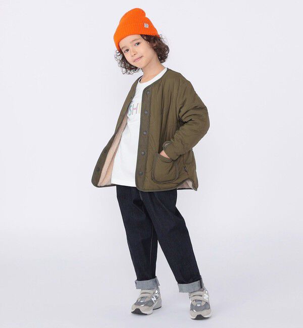 SHIPS KIDS「SHIPS KIDS:100～130cm/〈洗濯機可能〉ボア&times;キルティング リバーシブル ブルゾン」|ブルゾン・スタジャン|