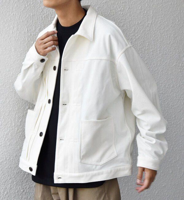 SHIPS any「SHIPS any:〈洗濯機可能〉SOLOTEX(R) コーデュロイ トラック ブルゾン(セットアップ対応)◇」|ブルゾン・スタジャン|ホワイト