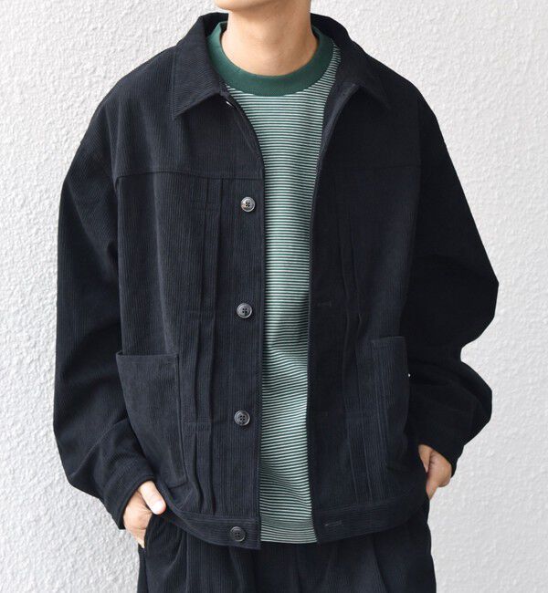 SHIPS any「SHIPS any:〈洗濯機可能〉SOLOTEX(R) コーデュロイ トラック ブルゾン(セットアップ対応)◇」|ブルゾン・スタジャン|ブラック