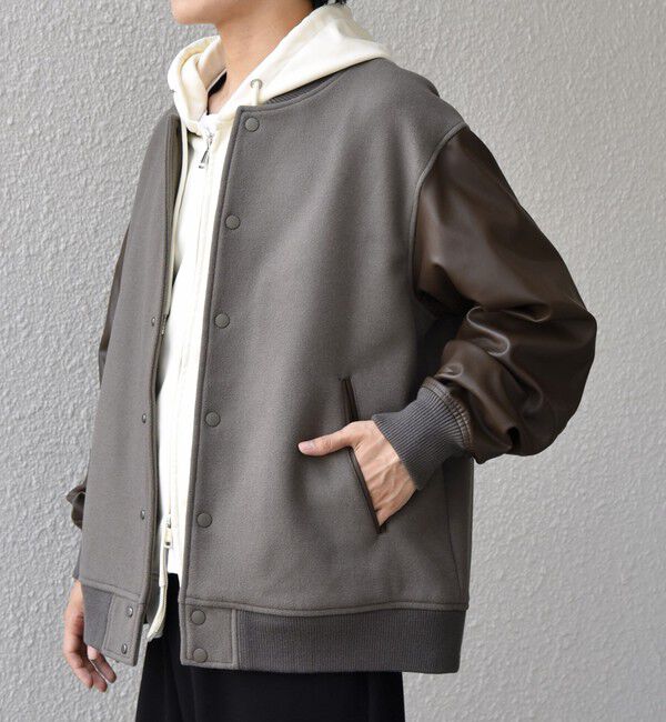 SHIPS any「SHIPS any: PURE WOOL MELTON スタジアム ブルゾン (スタジャン)◇」|ブルゾン・スタジャン|