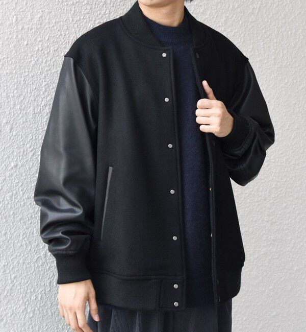 SHIPS any「SHIPS any: PURE WOOL MELTON スタジアム ブルゾン (スタジャン)◇」|ブルゾン・スタジャン|