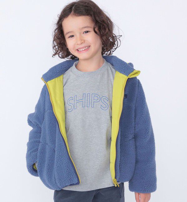 SHIPS KIDS「SHIPS KIDS:100～130cm/〈洗濯機可能〉ボア リバーシブル ジャケット」|ブルゾン・スタジャン|ブルー系