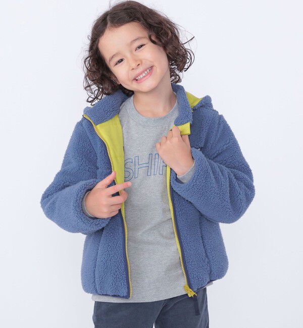 SHIPS KIDS「SHIPS KIDS:100～130cm/〈洗濯機可能〉ボア リバーシブル ジャケット」|ブルゾン・スタジャン|