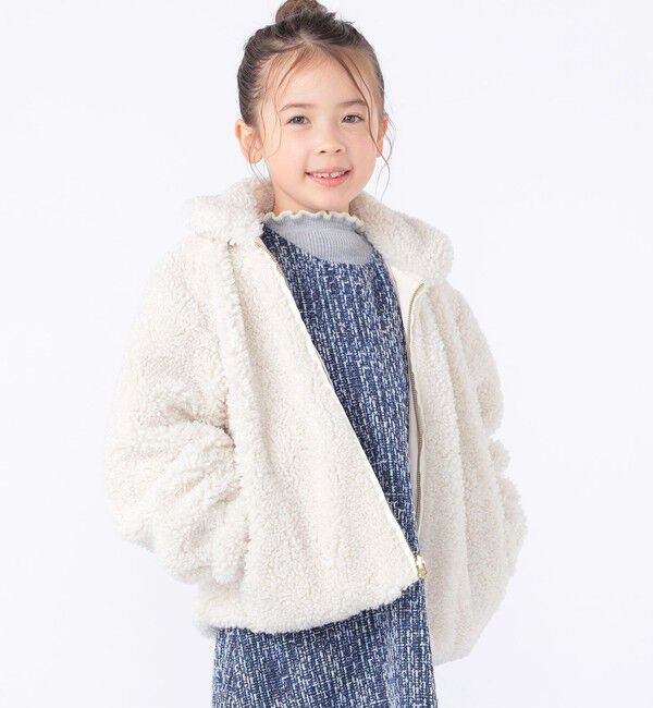 SHIPS KIDS「SHIPS KIDS:100～130cm / プードルファー&times;タフタ リバーシブル ジャケット」|ブルゾン・スタジャン|