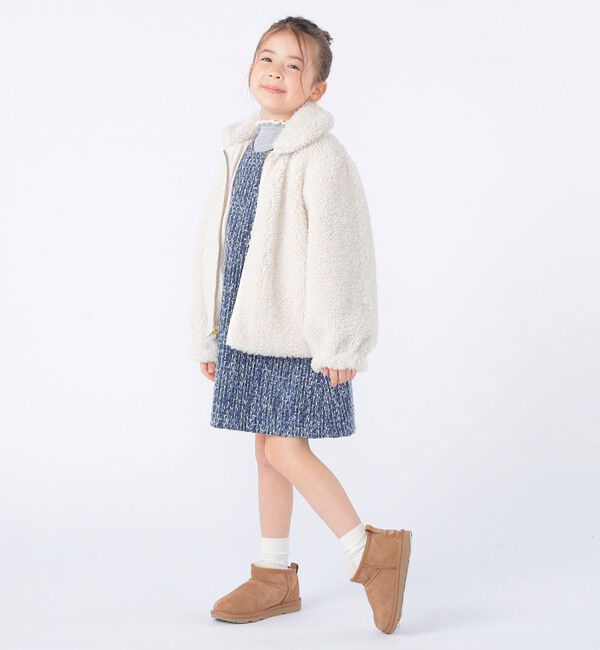 SHIPS KIDS「SHIPS KIDS:100～130cm / プードルファー&times;タフタ リバーシブル ジャケット」|ブルゾン・スタジャン|