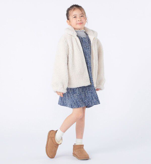 SHIPS KIDS「SHIPS KIDS:100～130cm / プードルファー&times;タフタ リバーシブル ジャケット」|ブルゾン・スタジャン|