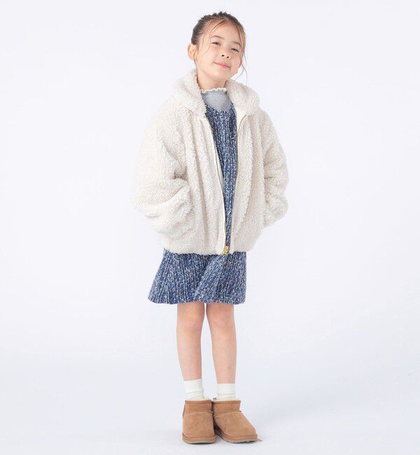 SHIPS KIDS「SHIPS KIDS:100～130cm / プードルファー&times;タフタ リバーシブル ジャケット」|ブルゾン・スタジャン|