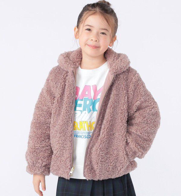 SHIPS KIDS「SHIPS KIDS:100～130cm / プードルファー&times;タフタ リバーシブル ジャケット」|ブルゾン・スタジャン|