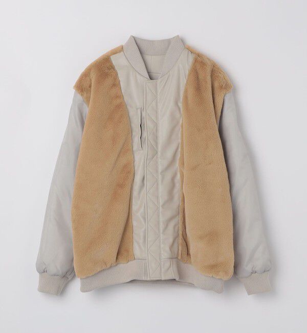 SHIPS Colors 「SHIPS Colors:合成皮革 ボア ボマー ジャケット」|ブルゾン・スタジャン|