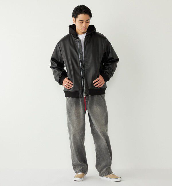 SHIPS Colors 「SHIPS Colors:合成皮革 ボア ボマー ジャケット」|ブルゾン・スタジャン|