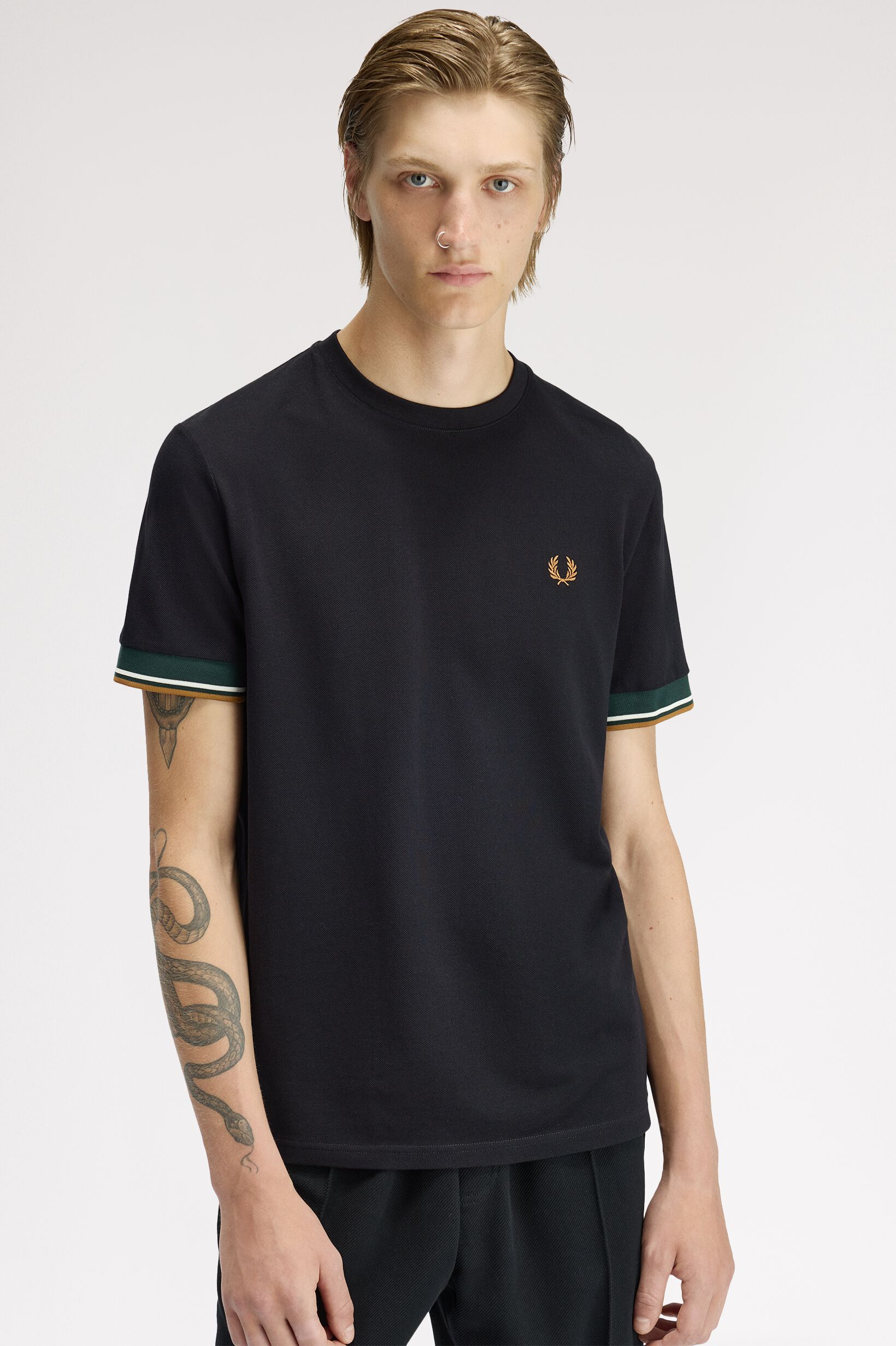 FRED PERRY 「Twin Tipped Cuff T-Shirt」|Tシャツ・カットソー|BLACK