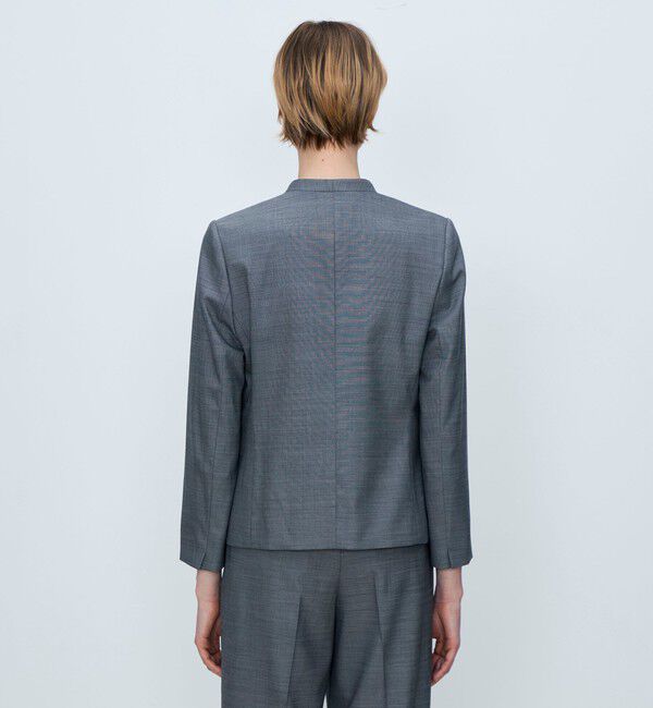 TOMORROWLAND collection「シャイニーシャーク キザミカラージャケット」|ノーカラージャケット|