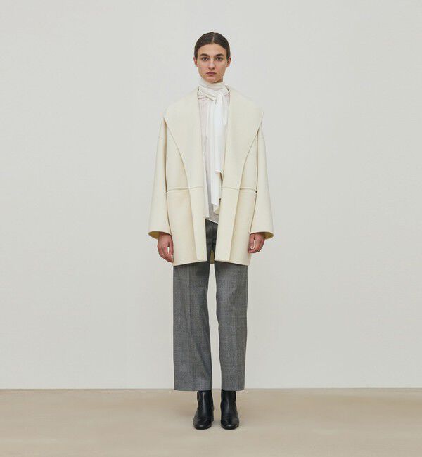 ダブルフェイスメルトンビーバー ウィングカラーコート（DES PRES