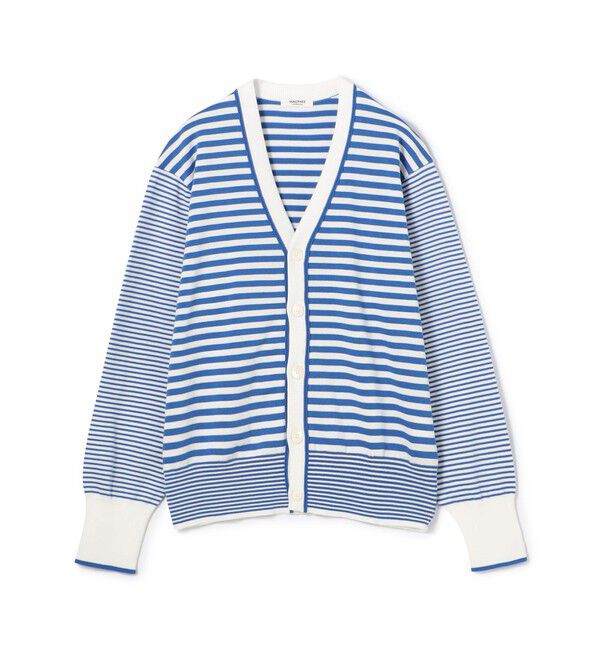 MACPHEE「ドライコットン Vネックカーディガン」|カーディガン|62 ライトブルー系