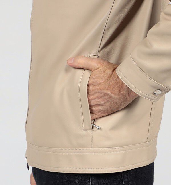 TOMORROWLAND MENS「【別注】 EMMETI ラムレザー シングルライダースブルゾン」|ブルゾン・スタジャン|