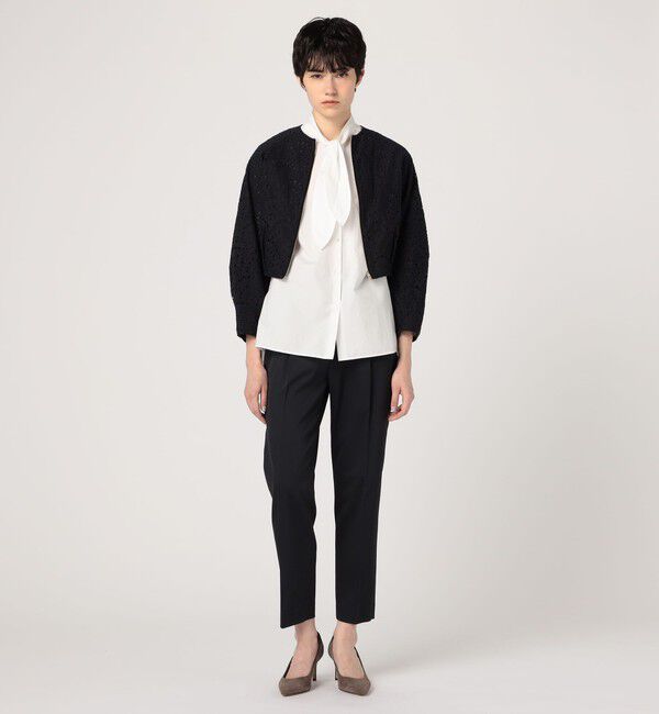 TOMORROWLAND collection「ピーコックエンブロイダリー ジップアップブルゾン」|ブルゾン・スタジャン|