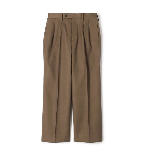 TOMORROWLAND MENS「コットンレーヨン 2プリーツ ワイドストレート バレルパンツ」|スラックス|47 ブラウン