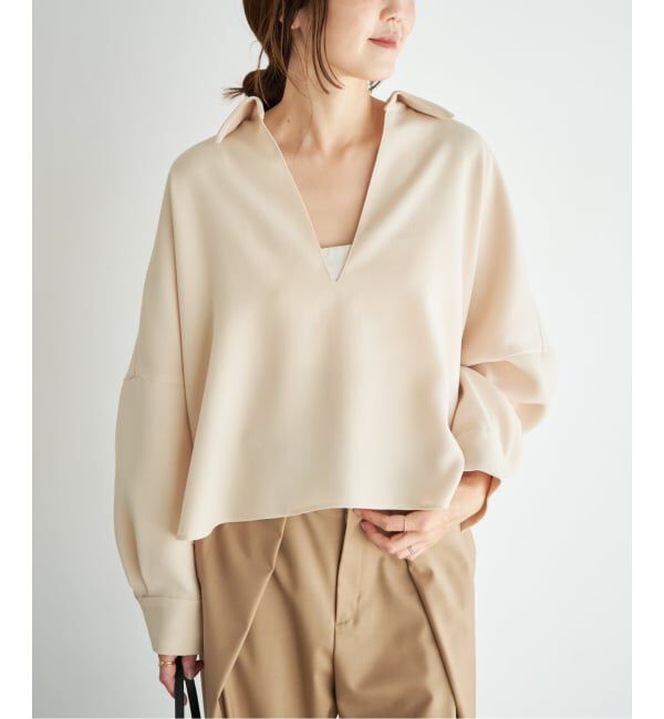 Plage「《追加予約》GEORGETTE SKIPPER ブラウス」|シャツ・ブラウス|ベージュ