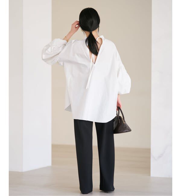 Plage「《一部店舗・WEB限定追加予約》オックスボリュームブラウス」|シャツ・ブラウス|