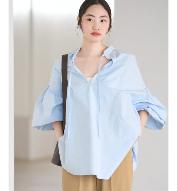 Plage「《一部店舗・WEB限定追加予約》オックスボリュームブラウス」|シャツ・ブラウス|