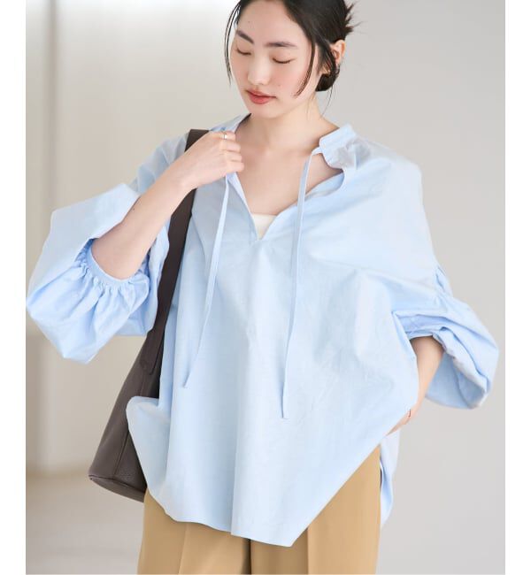 Plage「《一部店舗・WEB限定追加予約》オックスボリュームブラウス」|シャツ・ブラウス|