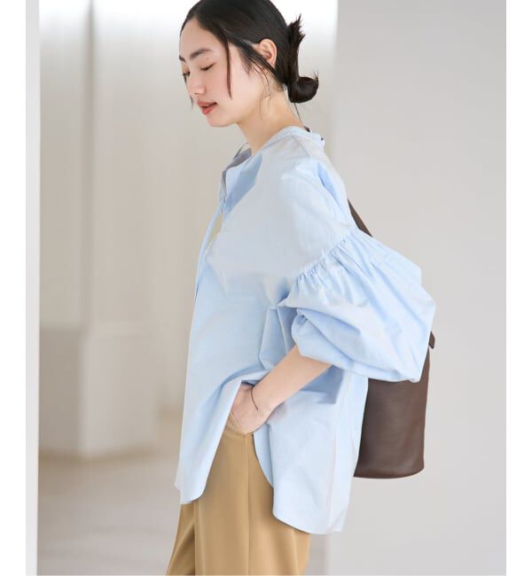 Plage「《一部店舗・WEB限定追加予約》オックスボリュームブラウス」|シャツ・ブラウス|