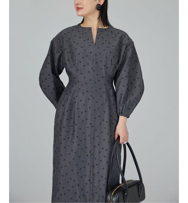 DOTジャガード ウエストシェイプワンピース（VERMEIL par iena