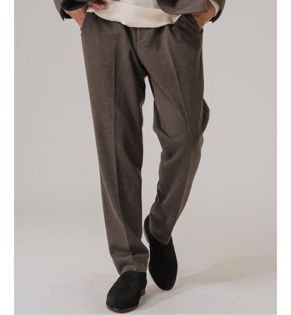 EDIFICE「コットン/ウール ジャージー イージースラックス【セットアップ着用可】」|スラックス|ブラウン B