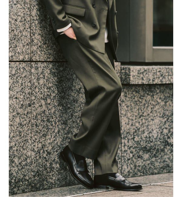 417 EDIFICE「TWツイル 2タックパンツ "セットアップ着用可能"」|スラックス|カーキ