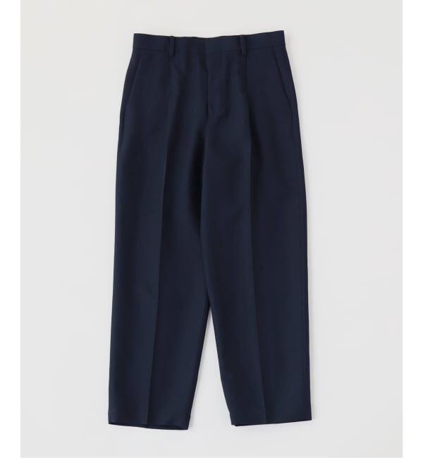 EDIFICE「ATON（エイトン）TWIST WOOL LINEN STANDARD PANTS」|スラックス|ネイビー