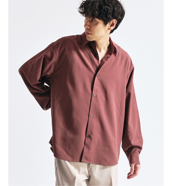 417 EDIFICE「Pクレープ レギュラーシャツ」|シャツ・ブラウス|ブラウン