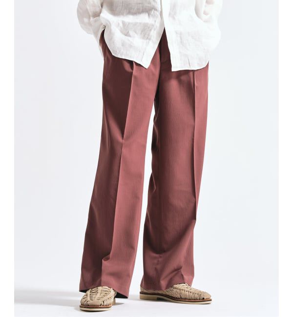 417 EDIFICE「Pクレープ イージースラックス」|スラックス|ブラウン