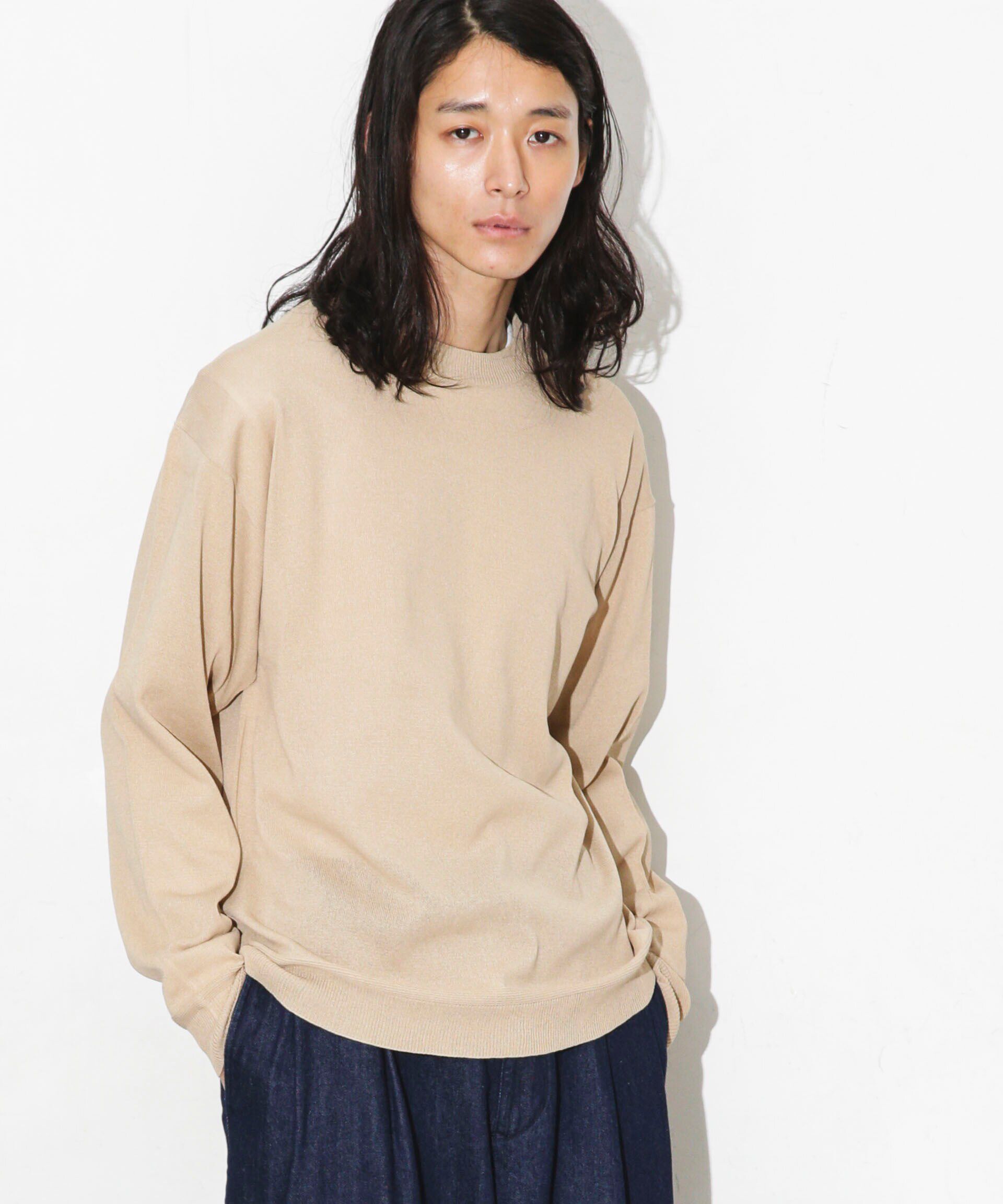 nano･universe「｢WAGAMI｣クルーネックニットTシャツ 長袖」|ニット・セーター|