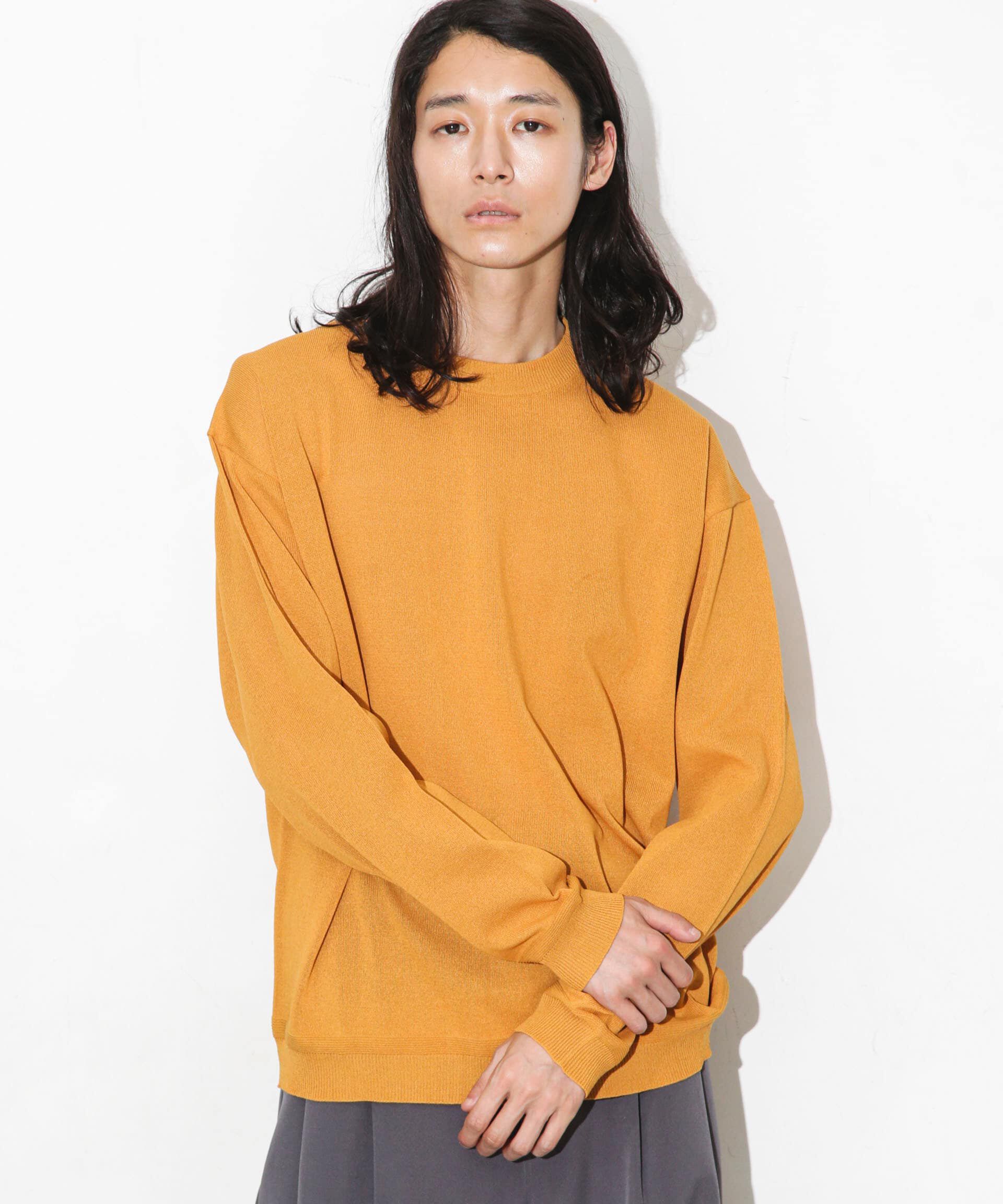 nano･universe「｢WAGAMI｣クルーネックニットTシャツ 長袖」|ニット・セーター|イエロー