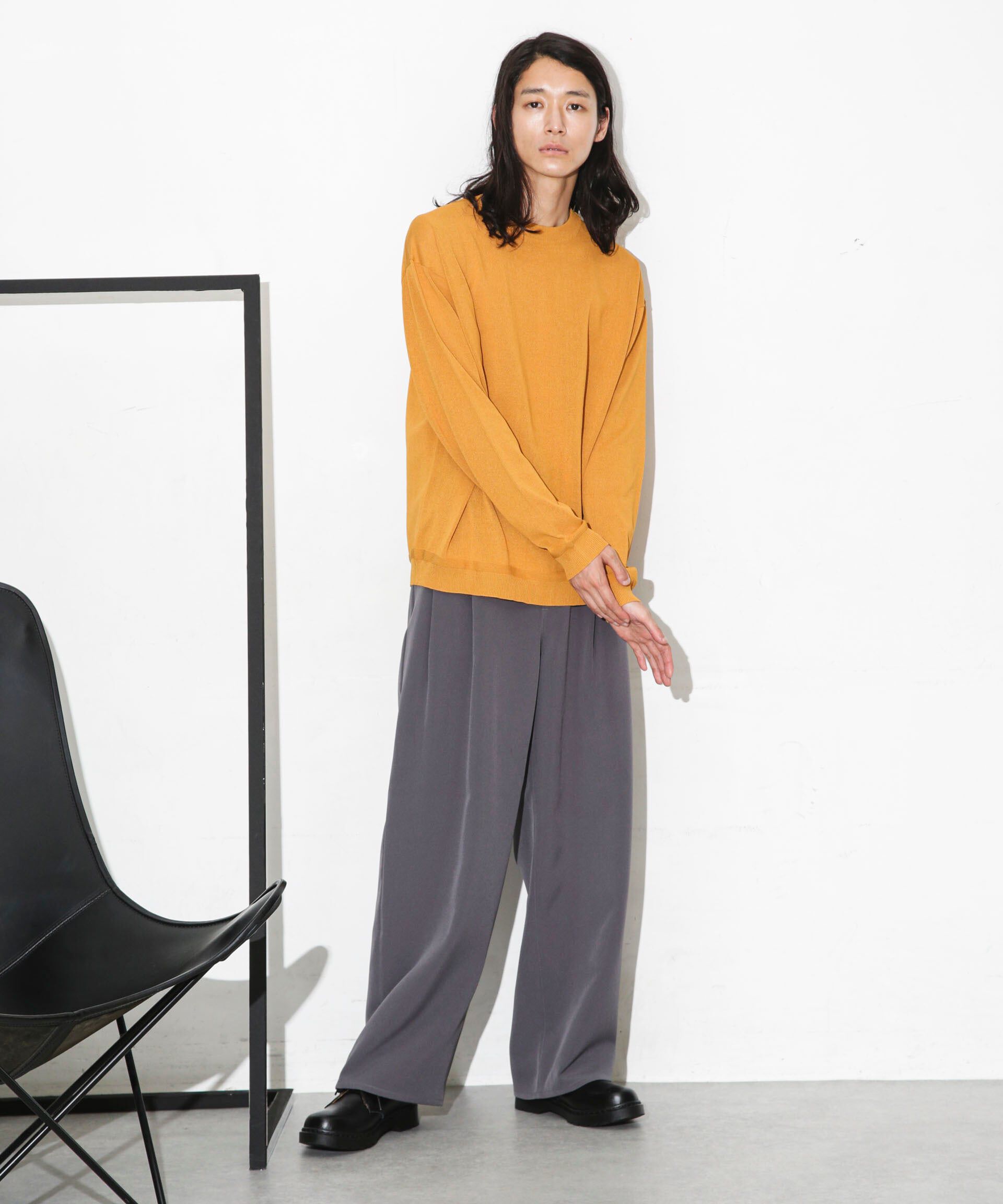 nano･universe「｢WAGAMI｣クルーネックニットTシャツ 長袖」|ニット・セーター|