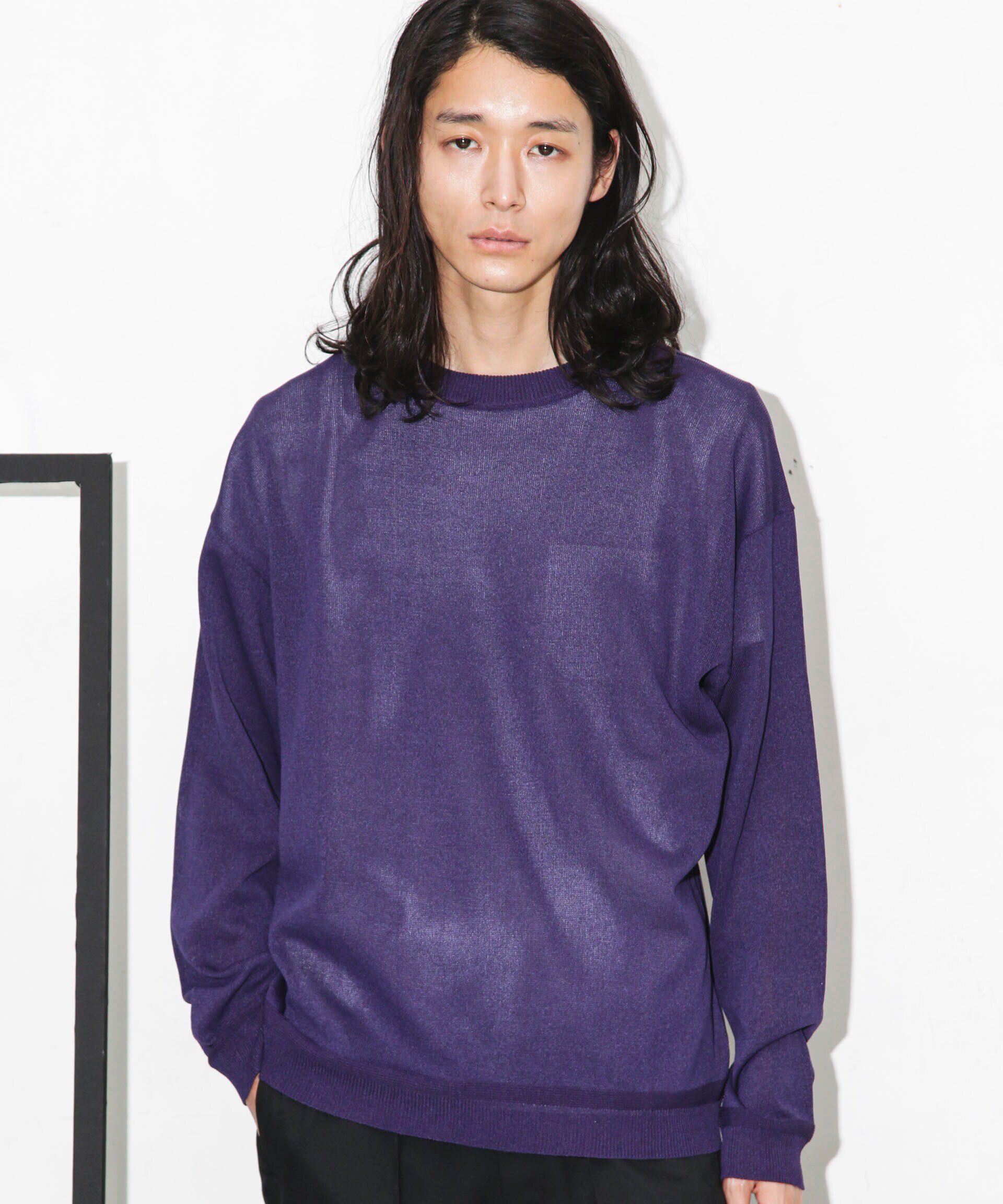 nano･universe「｢WAGAMI｣クルーネックニットTシャツ 長袖」|ニット・セーター|