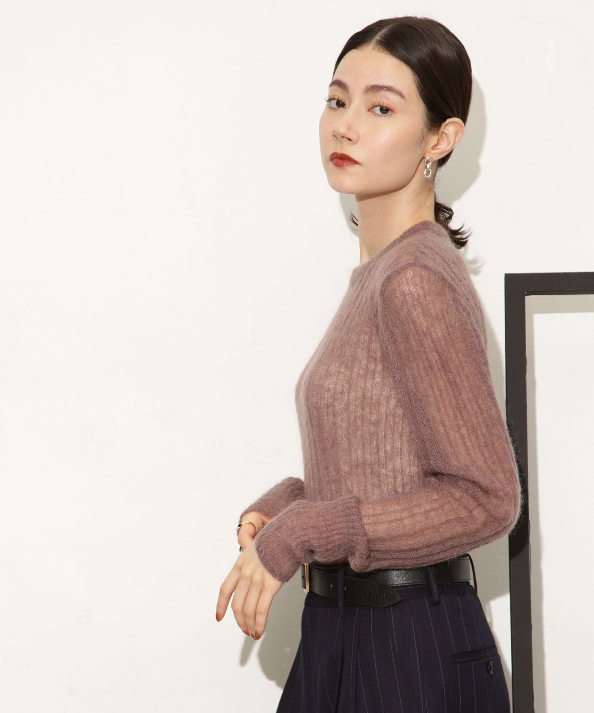 nano･universe「シアーモヘヤリブニットプルオーバー」|ニット・セーター|